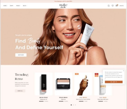 护肤美妆类外贸网站示例